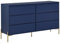 PASCAL MORABITO - Commode 6 tiroirs - MDF et métal - Bleu laqué et doré - KORASA de