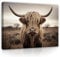 WallArena - Leinwand Bilder - Schottisches Hochlandrind Highland Cow Natur - 40x30 cm Leinwandbilder - Bild auf leinwand - Wandbild XXL groß Wandbilder für Wohnzimmer Schlafzimmer Modern