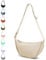 JENCVNL Damen Halbmond Tasche Nylon Crossbody Bag Damen Crossbody Moon Bag Crossbody Bag Halbmond Schultertasche mit verstellbarer Schultergurt (Beige)