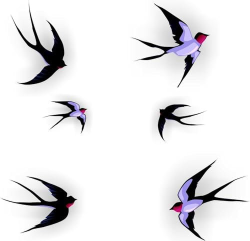 Schwalbe Fensteraufkleber 6er Set Vogelschutz Aufkleber