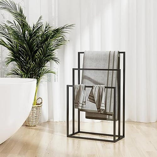 Générique Porte-Serviettes sur Pied Noir 48x24x79 cm Fer,Maison & Jardin,Accessoires de Salle de Bain,Porte-Serviettes,Noir,5.95 LB,343090