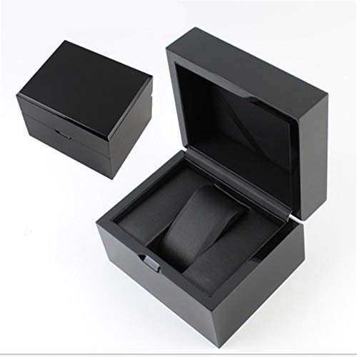 LVUNZJCA Uhrenbox Klavierlack schwarz lackiert 1 Uhr-Kasten Uhr Aufbewahrungsbox Geschenkbox für Damen und Herren