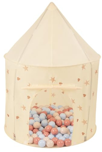 Selonis Play Tent For Kids Pavilion Playhouse Children Play Tent 100X130cm/100 Balls For Babies And Toddlers Pop Up Play For Indoor And Outdoor, Light Beige: Pastel Beige/Pastel Blue/Salmon Pink
