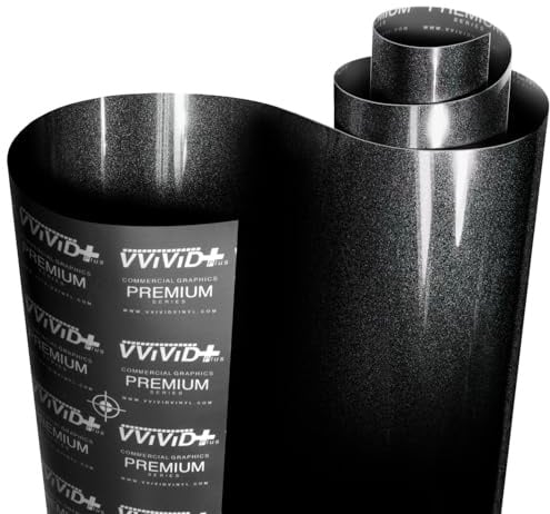 VViViD+ Ultra Gloss Black Metallic Diamond Crystal Vinyl Car Wrap (1ft x 5ft)