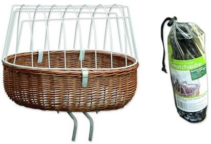 Aumüller Fahrrad-Tierkorb mit Halter + Schutzhaube, Steuerkopfmontage vorne
