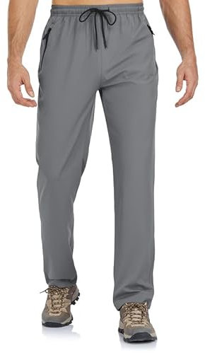 BondiTrekk Pantalones de chándal para hombre, con cremallera, pantalones de deporte, largos, pantalones de entrenamiento, pantalones de yoga, pantalones de sudadera, pantalones con goma elástica para