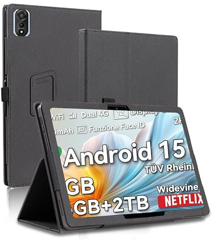 AKNICI Tablet Hülle für Blackview Mega2/ Blackview MEGA 2 WiFi Android 15 Tablet 12 Zoll, PU Leder Abdeckung Klappständer Case Cover Schutzhülle mit Handschlaufe Magnet