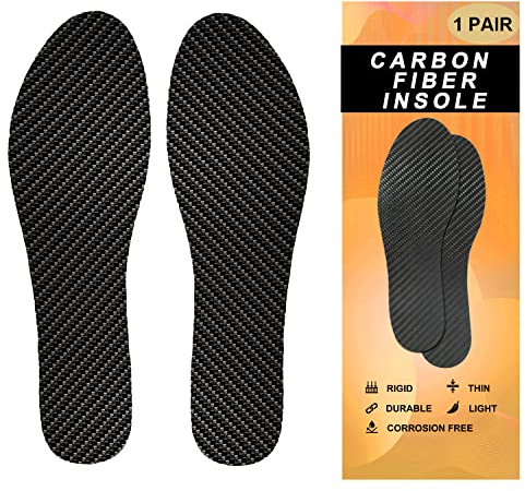 Carbon Fiber Insoles 1 Pair, Carbon Fiber Shoes Insert, Rigid Carbon Fiber Shoe Insert 1 Pair for Pain Relief & Injury Turf Toe (285mm-Men's 12-12.5/Women's 13-13.5)
