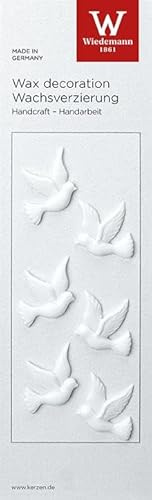 INNA-Glas Wachsverzierung Taubenpaar Arianna, 3 Paare, weiß, 2,5x2cm | Wachsornament