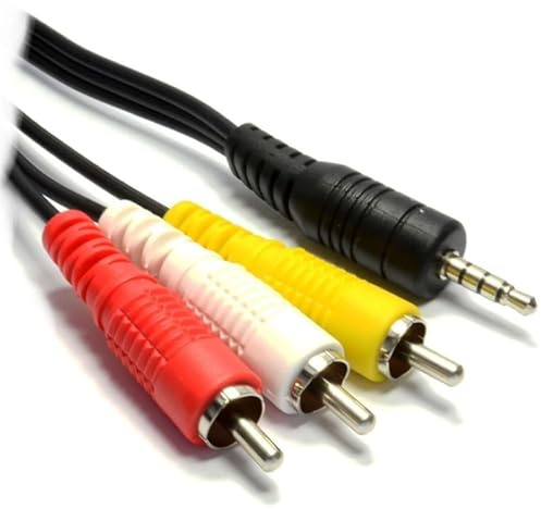 3.5mm to RCA Audio Video Cable, 4-Pole TRRS to 3 RCA Composite AV Adapter (0.5M)