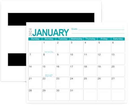 Rersduyt Fridge Calendar for Refrigerator, Runs from January 2024 Until June 2025, 18 Monthly Calendar Blue
