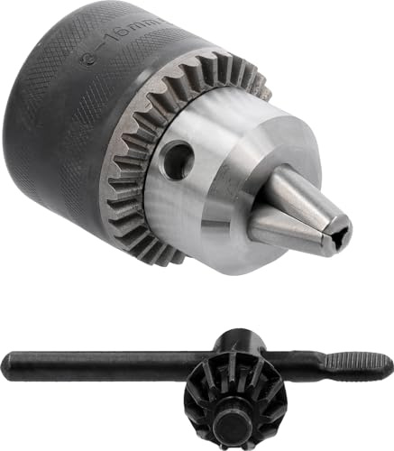 YATO Bohrfutter & Schlüssel 3-16 mm 5/8 16UNF – Metall Zahnkranzbohrfutter für Bohrmaschinen, Schlagbohrmaschinen