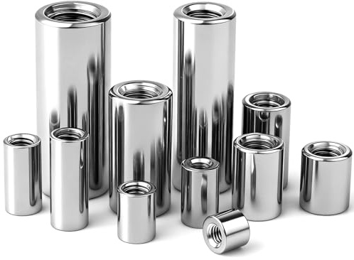 20 STK Runde Gewindehülse M5x10 mm Rundmuffen Edelstahl Langmutter V2A | Gewindemuffe,Innengewinde Runde Verbindungsmuttern für Möbelbau, Holzbau, DIY und Industrielle Anwendungen