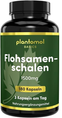 Flohsamenschalen-Kapseln hochdosiert - 2 Monatsvorrat - plantomol® Basics