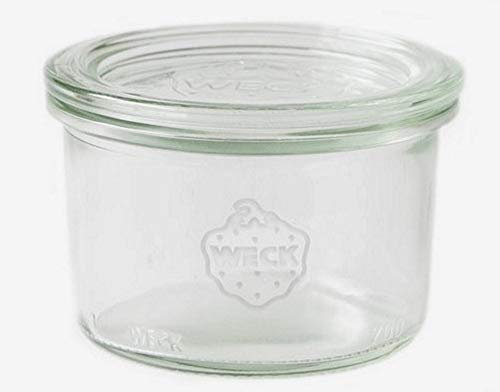 Weck 12 Einkochgläser 200ml Sturzform/Sturzglas RR80 mit Glasdeckel im Original Karton (Mit Glasdeckel)