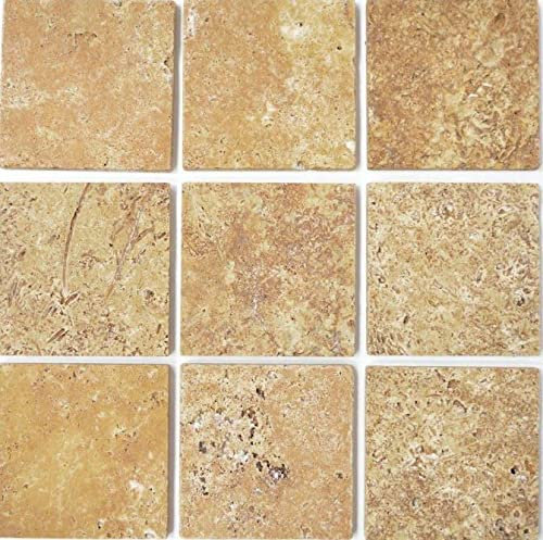 Fliese Travertin Naturstein gelb Fliese Gold Antique Travertin für BODEN WAND BAD WC DUSCHE KÜCHE FLIESENSPIEGEL THEKENVERKLEIDUNG BADEWANNENVERKLEIDUNG Mosaikmatte Mosaikplatte
