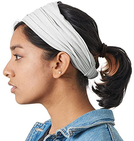 CHARM Stirnband Herren Bandana Damen - Kopftuch Herren Hair Band Men Headband Damen Piraten Haarband Männer Sport Hellgrau M
