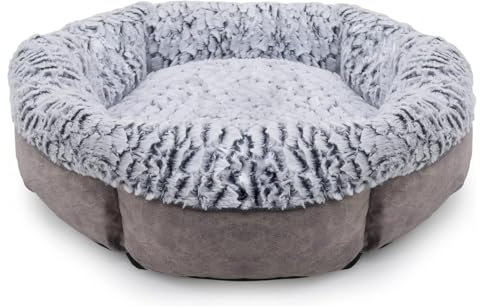 Rosewood Luxury Fleece Lined Plush Dog Bed Sofa, Medium, 65 x 61cm