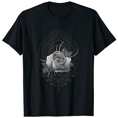 Rose und Mandala Tattoo Studio Design Rosen Tattoo T-Shirt