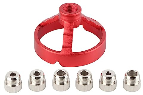 Woodworking Drill Guide Compact Vertical Drilling Positioner for Woodworking Steel Red 5mm to 10mm 1 Base with 6 Steel Sleeves