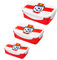 HOMESHOPA Plastic Lunch Box, 3Pk 500ML/900ML/1500ML Clip & Lock Airtight Food Storage Containers, England Football Print BPA free Leakproof Reusable Sandwich Boxes, Red