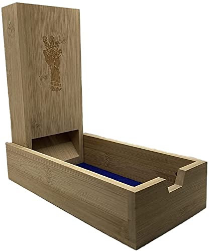 Grinning Gargoyle - Bamboo DnD Dice Tower and Tray - Portable Wooden D&D Dice Tower - DnD and other Roleplaying and Tabletop Games Accessory - Noise Dampening Dice Tower for Rolling Dice (Ghoul)