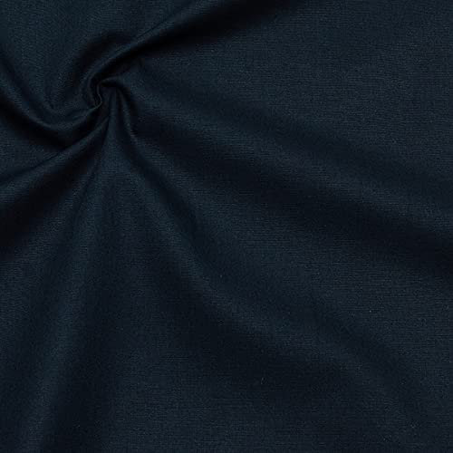 STOFFKONTOR 100% Bio Organic Baumwolle Popeline Stoff - GOTS zertifizert, Öko-Tex - Meterware, navy-blau - zum Nähen von Bekleidung, Vorhängen, Bettwäsche, Dekorationen uvm.