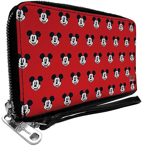 Buckle-Down Damen-Geldbörse mit Reißverschluss, rechteckig, Micky Maus, 19,1 x 11,4 cm, Micky Maus, 7.5x4.5, Buckle-down Portemonnaie mit Reißverschluss, rechteckig, Mickey Mouse