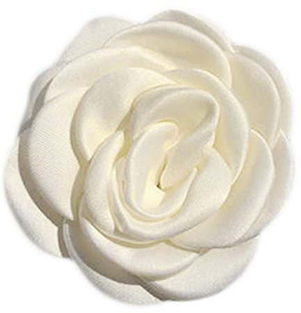 MYhose Frauen Haarspange Milch Weiß Blumen Haarspange Künstliche Kamelie Rose Blume Alligator Haarnadeln Milch Weiß A