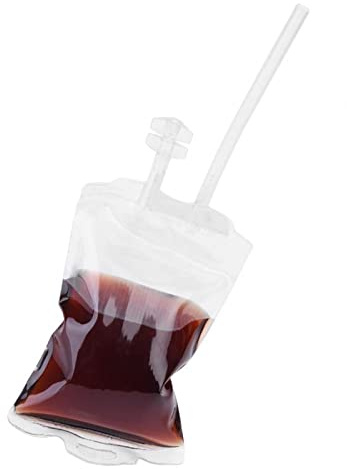 Kuuleyn Trinkbeutel, Blutbeutel Zum Trinken, Halloween Getränkebeutel, 350 Ml Halloween-Blut-Getränkebehälter, Trinkbeutel, Trinkbeutel Wassertank Mit Schlauch Als Trinksystem