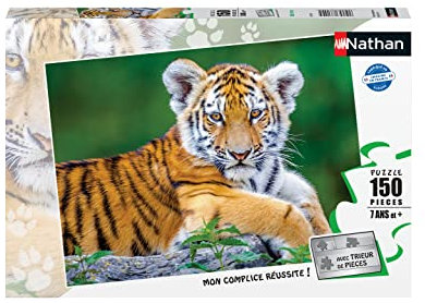 Nathan - Kinderpuzzle – 150 Teile – Tigerbaby – Mädchen oder Jungen Jungen oder Mädchen ab 7 Jahren – hochwertiges Puzzle – Dicker und robuster Karton – Tiere – 86154