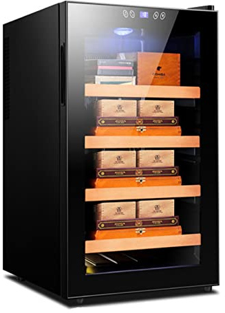 Zigarrenschrank - Zigarren-Humidore 70L elektrisch mit Feuchtigkeitsregulierungsfunktion Der Zigarrenschrank mit Dual-Core-Kühlung mit konstanter Temperatur kann bis zu 400 Zigarren aufnehm(Color:EIN)
