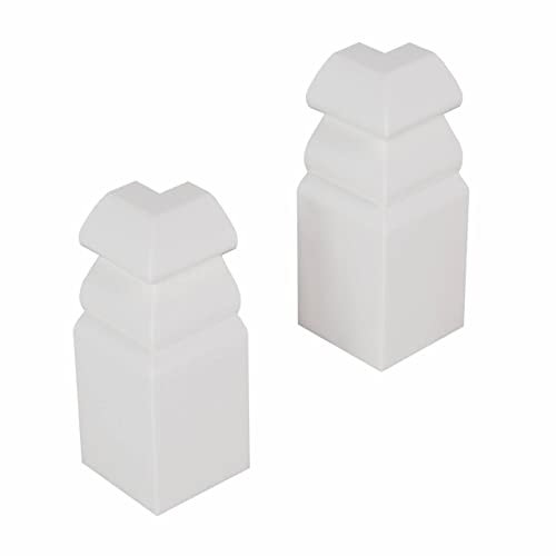 PROVISTON | Außenecken für | Sockelleiste | Berliner Profil | 16 x 58 mm | MDF foliert | Weiß | annährend RAL 9016 | Hamburger Fußleiste | 2 Stück