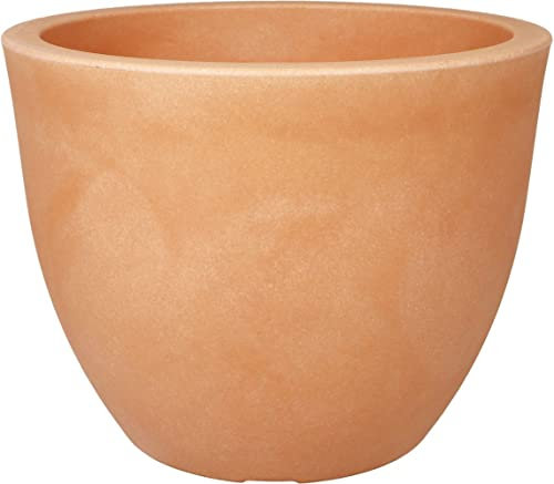 MePla Siena - Pot de fleurs rond - Résistant aux intempéries - Résistant aux UV - Diamètre 40 cm - Terra