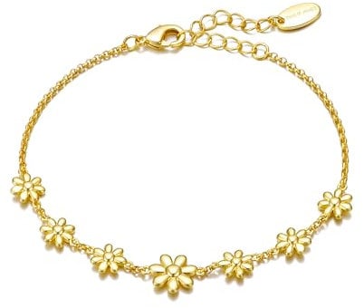 Philip Jones Gold Plated Daisy Bracelet