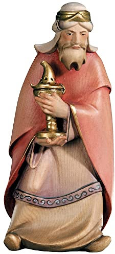 JS Garten Deko Krippenfigur Leonardo Kollektion Heilige DREI Könige Melchior H 8 cm Holzfigur Holzstatue Statue aus Ahornholz