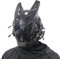 KYEDAY Punk Maske Cosplay für Männer, Cosplay Samurai Hörner Schwarze Maske Halloween Coolplay, Schwarz, L