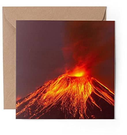 1 x Grußkarte (Fotoeinsatz) – Vulkan Lava Berg Geologie – blanko Geburtstagsfeier Jahrestag #8097