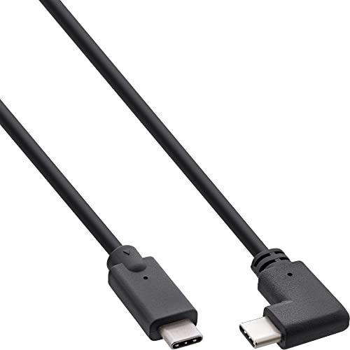 InLine USB-C Kabel gewinkelt, USB 3.2 Gen.2x2, 20Gb/s, Power Delivery 100W, kurz, 0,3m, 35707W