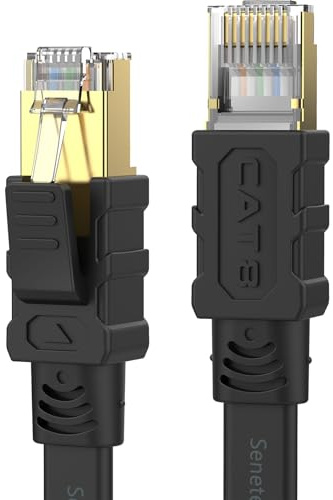 Senetem Cat 8 Ethernet Cable 100FT, 40Gbps Flat RJ45 LAN Network Cable