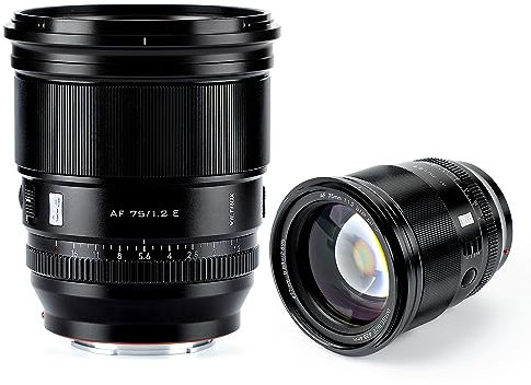VILTROX AF 75mm f/1.2 Pro E Lente Prime APS-C Gran Apertura para Sony E-Mount a6000 a6100 a6300 a6400 a6500 a6600 (Enfoque automático, STM) Negro
