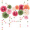 Party Dekoratior-F-J Pompons 15 Stück Rosa Grün Orange Seidenpapier Pompons Deko mit Tissue Papier Pom Poms und Dots Papier Girlande für Hochzeit Abschlussball Babyparty Geburtstag