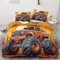 GEDAEUBA Monster Truck Bettwäsche 135x200 - Kinder Bettbezug 135 x 200 2er Set, Wendebettwäsche und Kissenbezug 80x80, Weiche & Angenehme & Atmungsaktive Mikrofaser Bettwäsche-Sets mit Reißverschluss