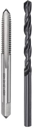 sourcing map Metric Tap and Drill Bit Set, M6 x 1.25 Thread Tap & 4.7mm Black Oxide Twist Drill Bit, Straight Flute Tap Tapping Threading Repair Tool Kit