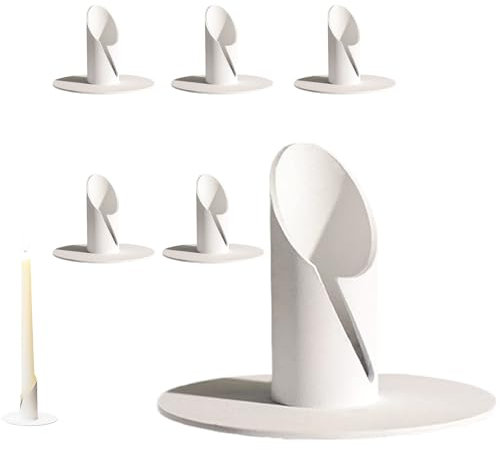 Kerzenständer, 2,2 cm Candlelight Dinner Kerzenhalter, 6 Stück Stumpenkerzenhalter, Ideal Für Stabkerzen für Wohn und Schlafzimmerdekoration, Geeignet für Taufkerzen, Hochzeitskerzen, Weiß