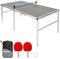 EasyPong | Ping Pong Tisch Grauer | 182x91cm | Premium Qualität | Leicht zu transportieren | Stabil | Ideal für Outdoor & Indoor | 2 Schläger + 4 Bälle | Tischtennis | 100% Fun | OriginalCup