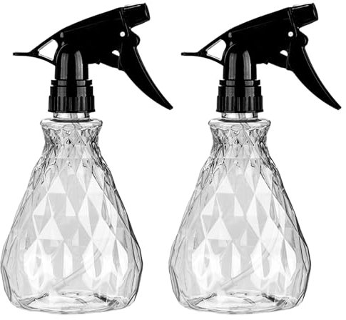 wugongshan 2 Pcs Spray Bottles, 500 ml/17 oz Empty Water Spray Bottles, Plastic Reusable Adjustable Mist Sprayer Squirt Bottles Containers Refillable for Cleaning Solutions, Gardening, Plants (Clear)