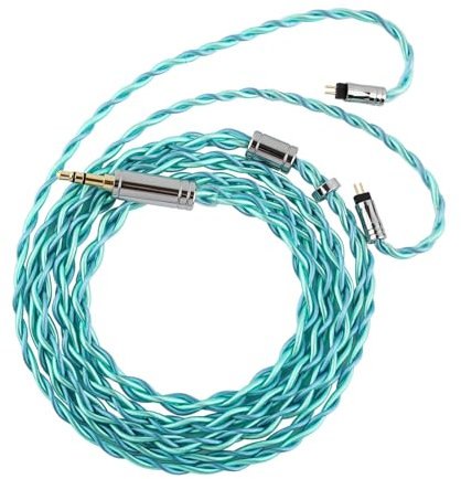 Linsoul Tripowin Aurora IEM Kabel, 4 Core OCC und versilbertes OCC Kopfhörerkabel, HiFi Ersatzkabel für kabelgebundene Kopfhörer, Aquamarin (2Pin, 4.4mm)