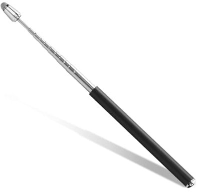 2-in-1 Teleskop Zeigestab mit Tablet Stift, Ausziehbar Klassenzimmer Zeiger für Lehrer, 1M Teleskopstab Whiteboard Tafel Zeiger für Präsentationen, Seminare, Vorträge (Schwarz)