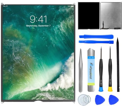 NB+ Pantalla LCD de repuesto para iPad 5 2017/iPad 6 2018/iPad Air 1st 2013 de 9.7 pulgadas, panel frontal negro, sin pantalla táctil con herramientas